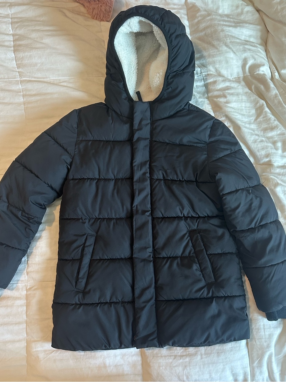 NWOT Primary Kids Black Hooded Puffer Jacket